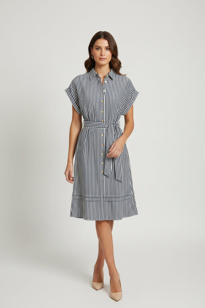 BUTTON UP WITH BELT MINI DRESS