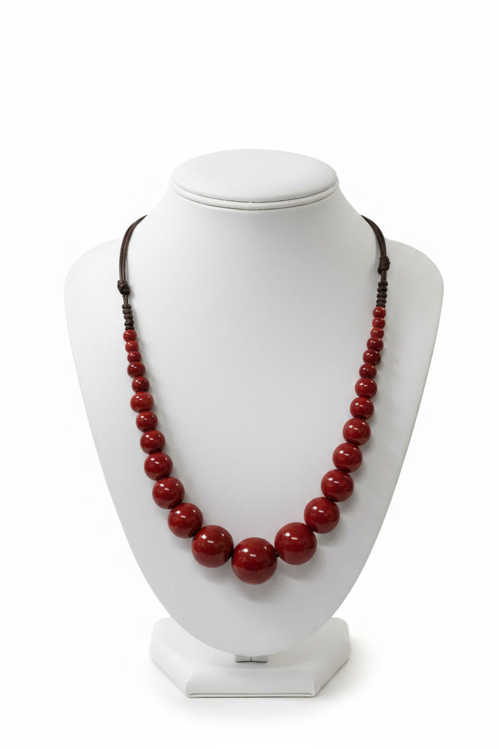 ADJUSTABLE CORD CERAMIC BEAD NECKLACE