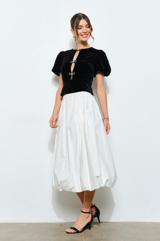Puff Sleeve Bow Charm Top