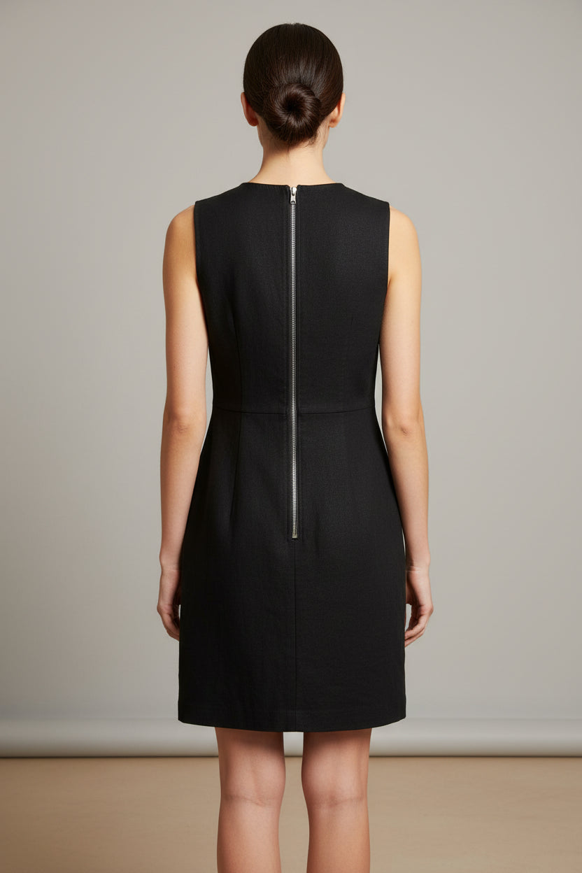Seamed Zip Back Mini Dress