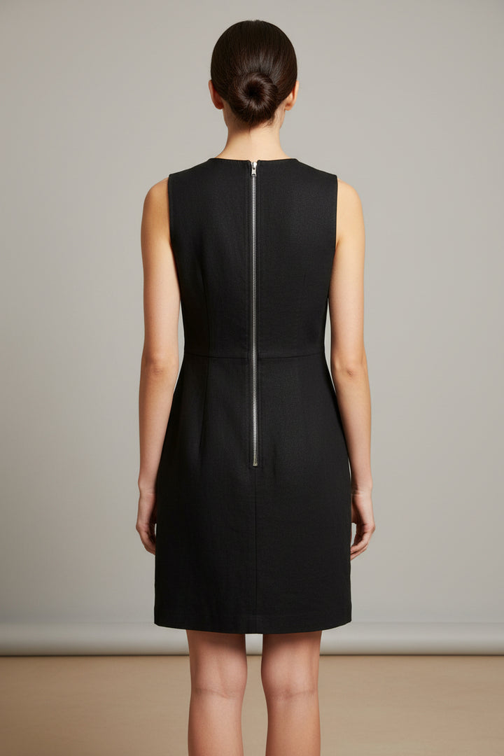 Seamed Zip Back Mini Dress