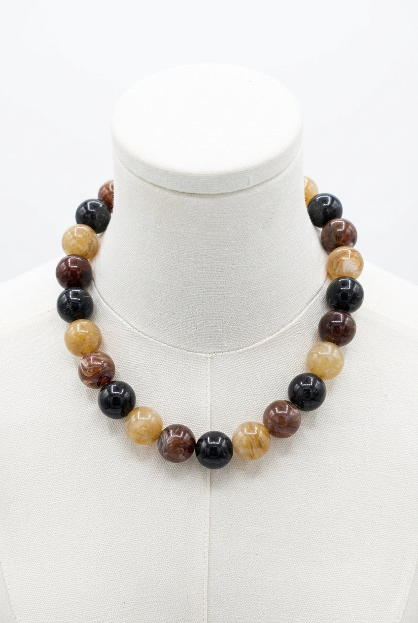 20MM MULTICOLOR ACRYLIC BALL NECKLACE