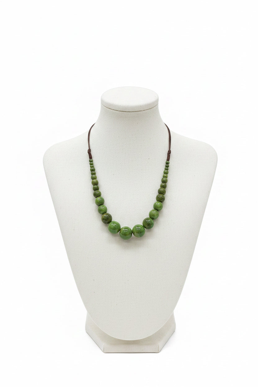 ADJUSTABLE CORD CERAMIC BEAD NECKLACE