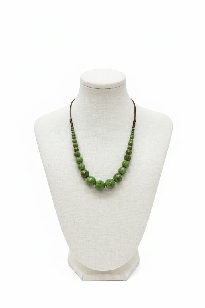 ADJUSTABLE CORD CERAMIC BEAD NECKLACE