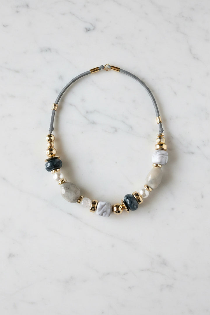 NUGGET BEAD CORD NECKLACE