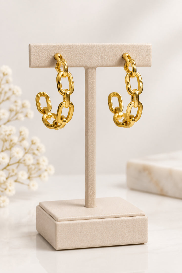 WATER RESISTANT HORSEBIT HOOP EARRINGS