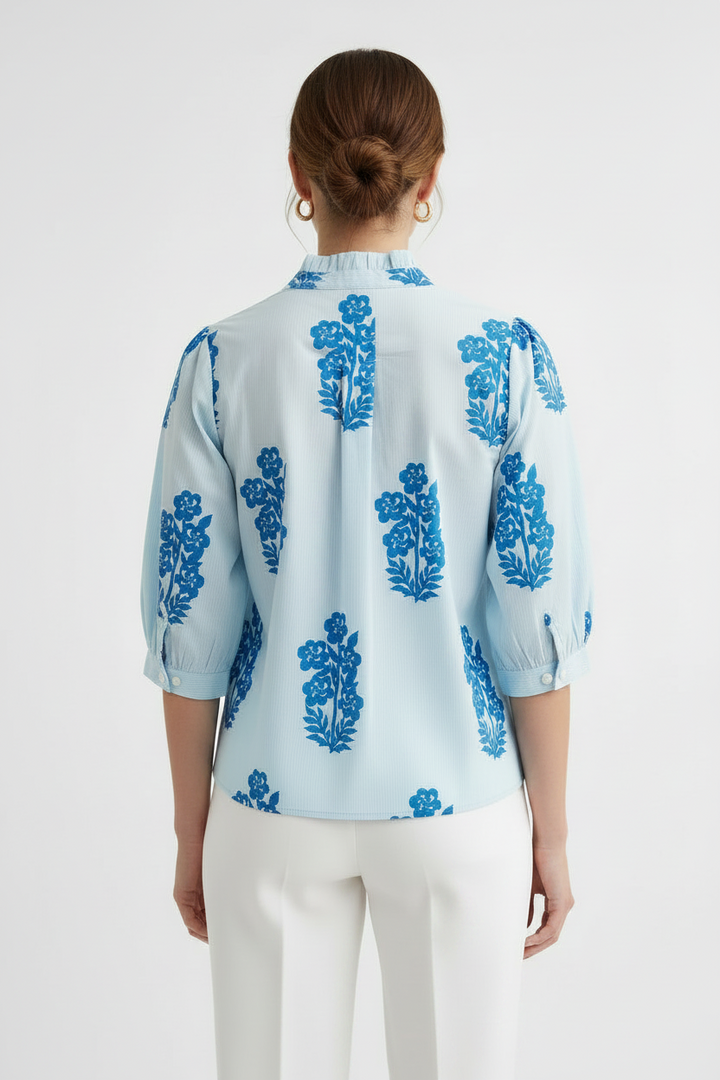 Long Sleeve Floral Pattern  Button up Top