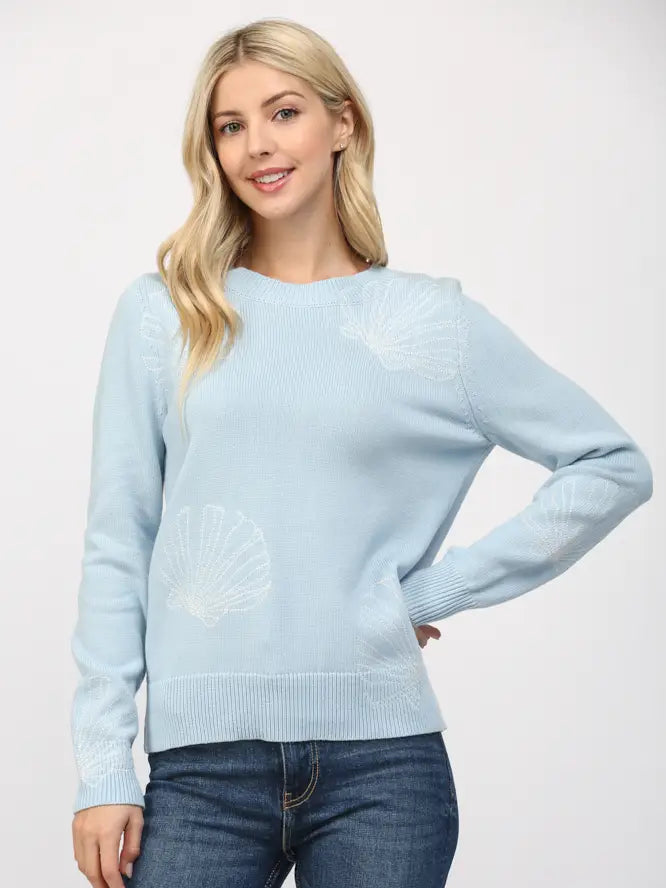 Seashell Crew Neck Sweater