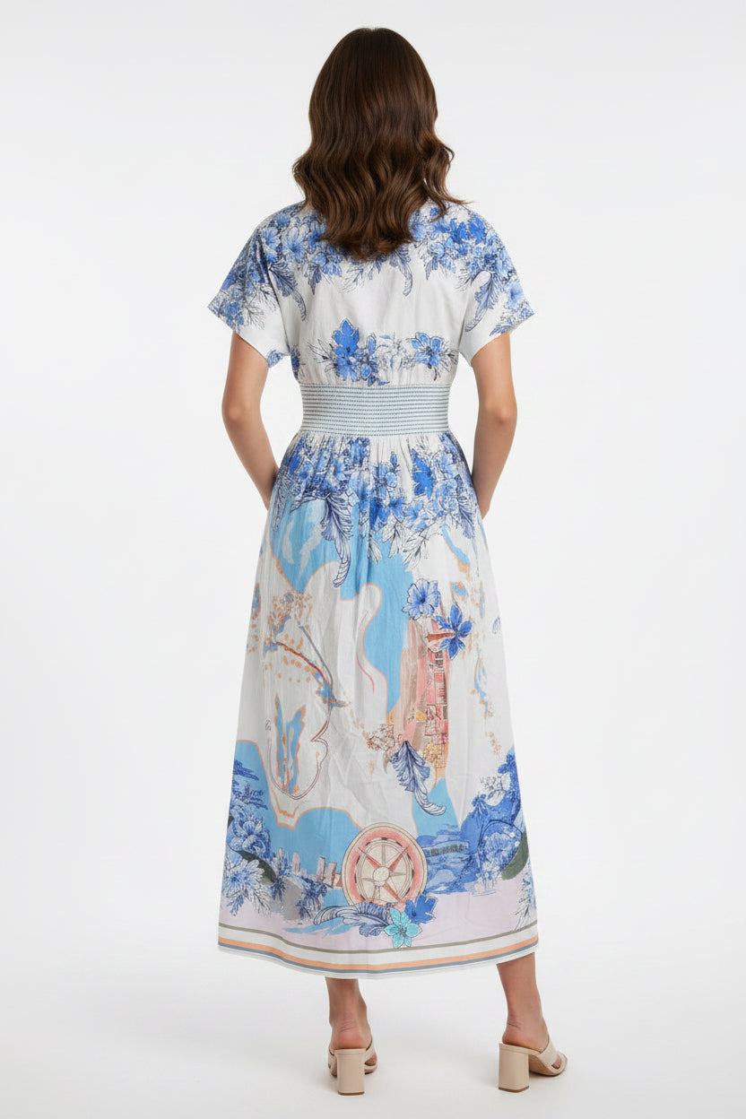 SMOCKED WAIST WITH ZIPPER FRONT MIDI DRESS – Copper Penny Savannah