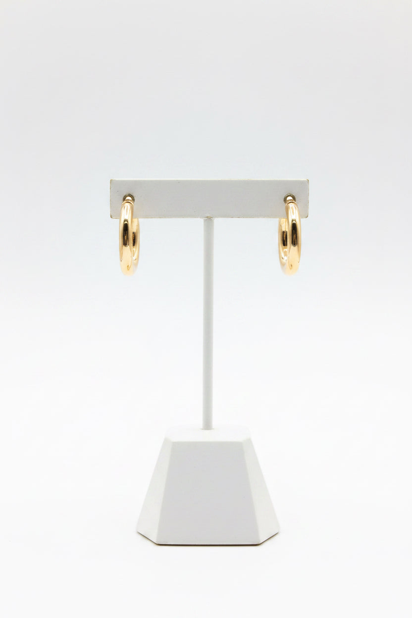 18K GOLD FILLED MEDIUM 3/4 HOOPS