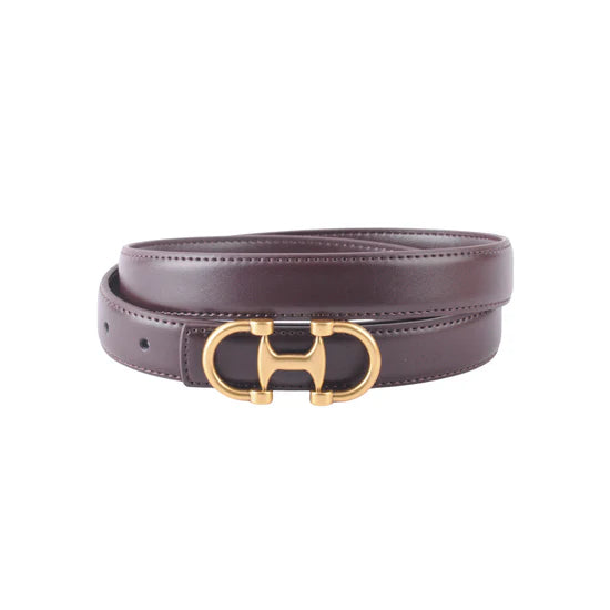 Leather Belt with Equestrian Buckle