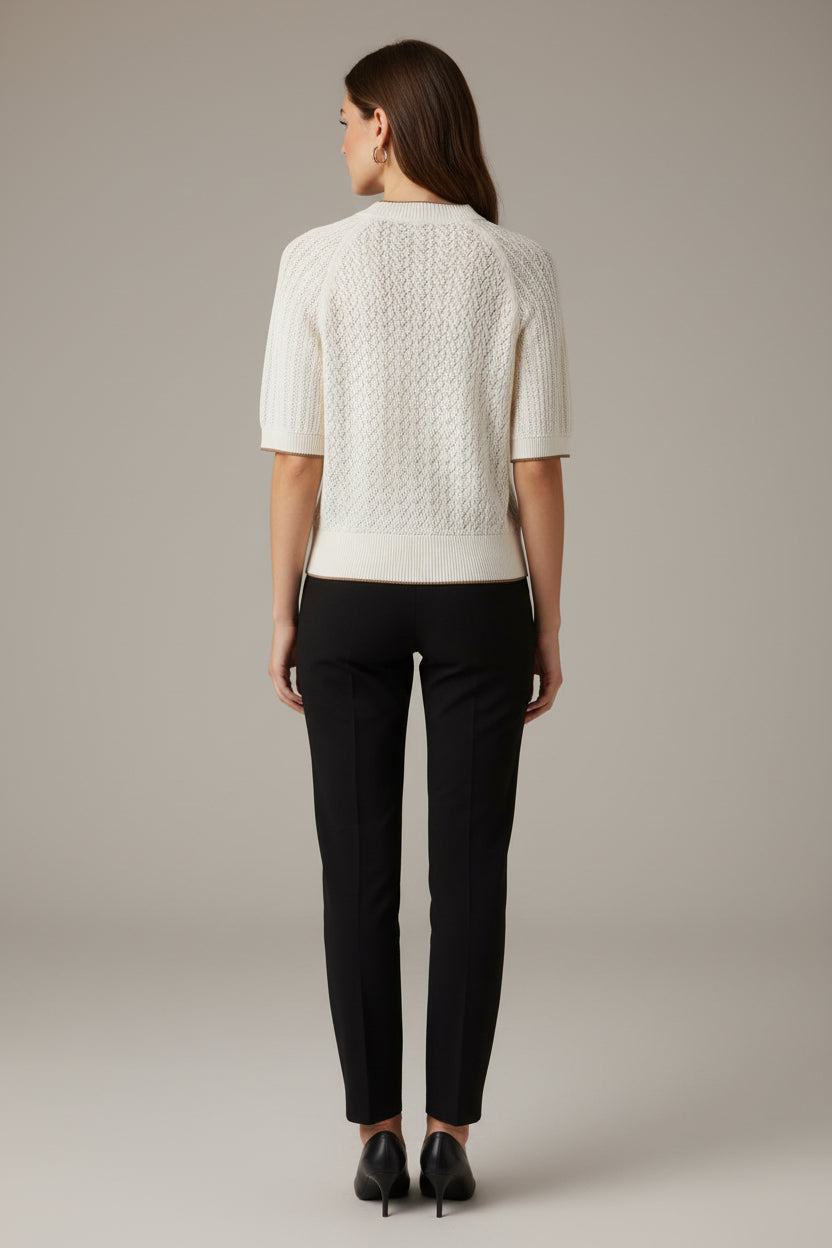 MIXED STITCH CREWNECK SWEATER