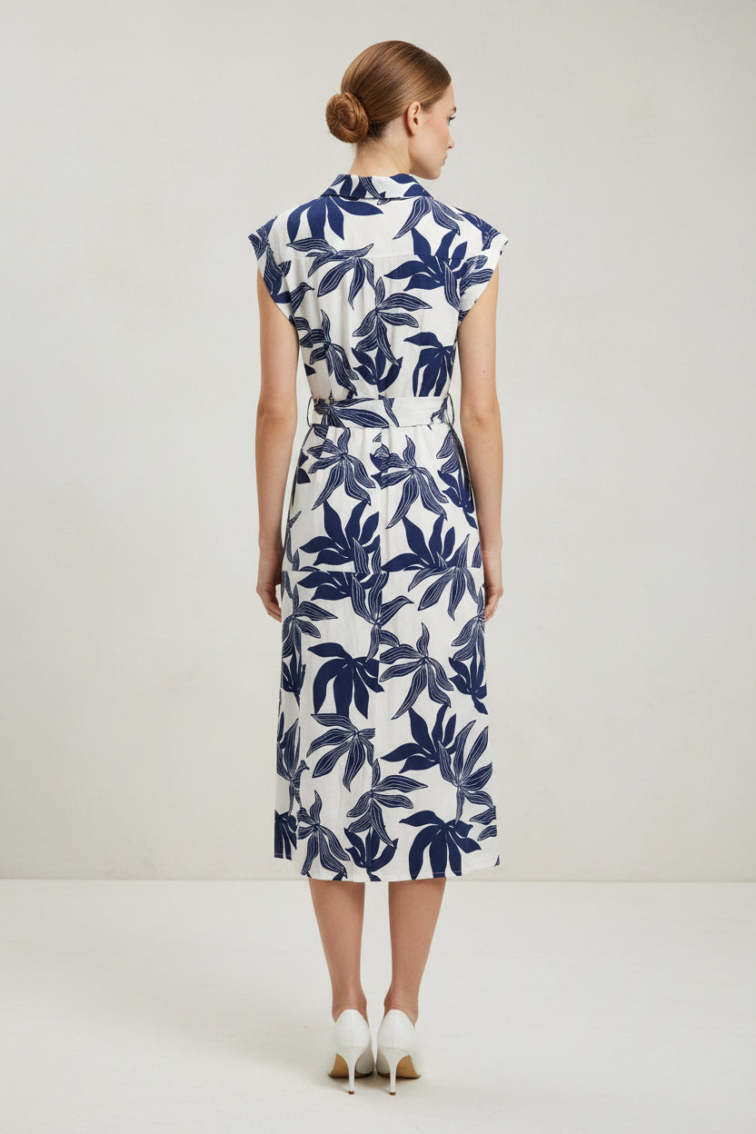 BUTTON DOWN DRESS WITH BELT