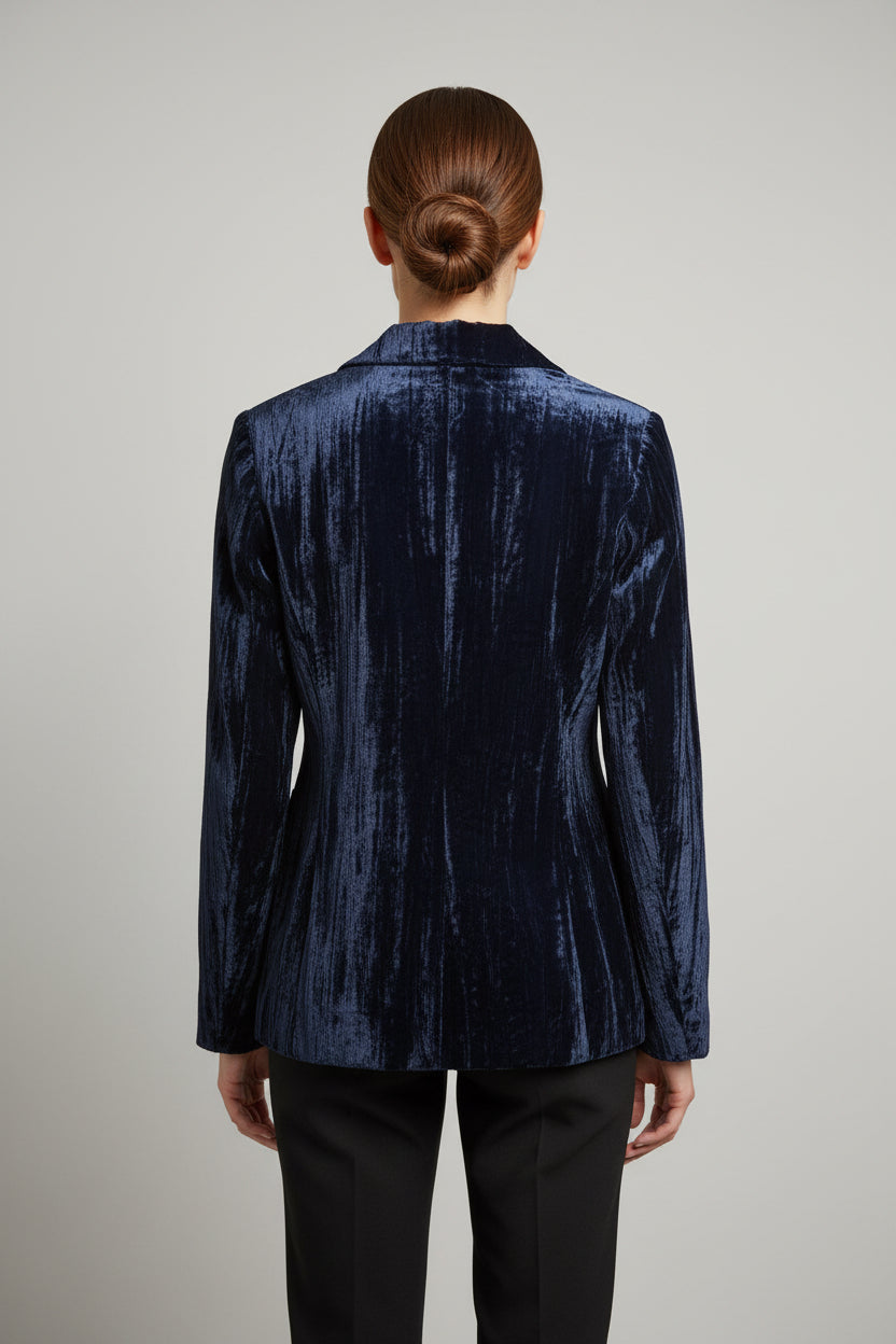 CRINKLE VELVET BLAZER
