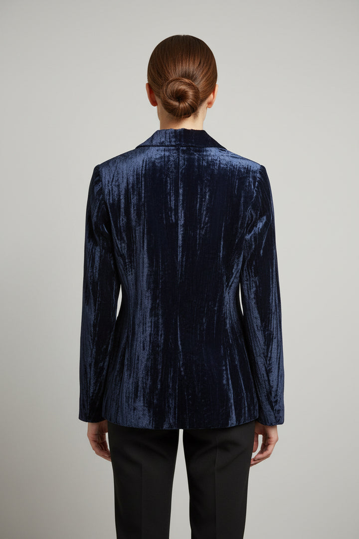 CRINKLE VELVET BLAZER