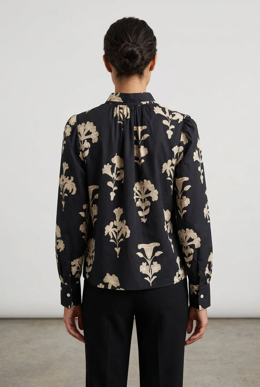 FLOWER PRINT TIE FRONT TOP