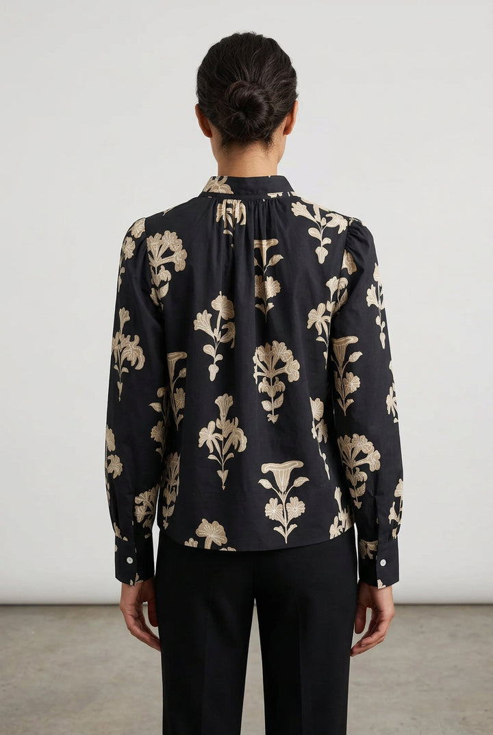 FLOWER PRINT TIE FRONT TOP