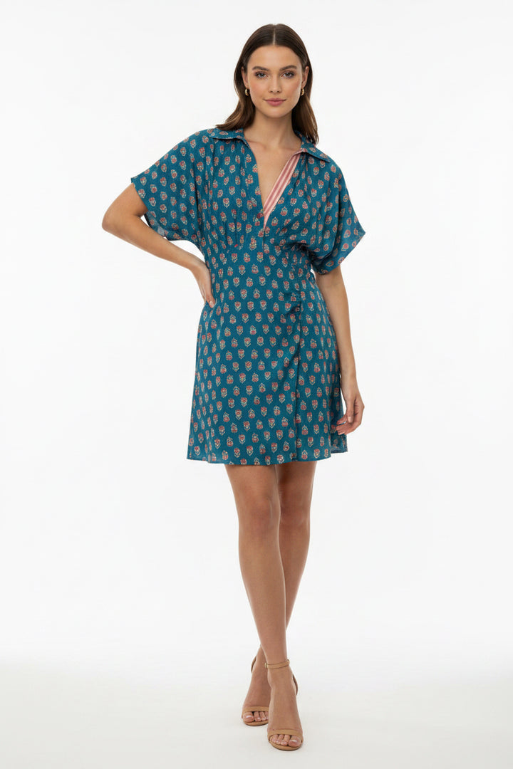 FLOWER PATTERN SHORT DRESS