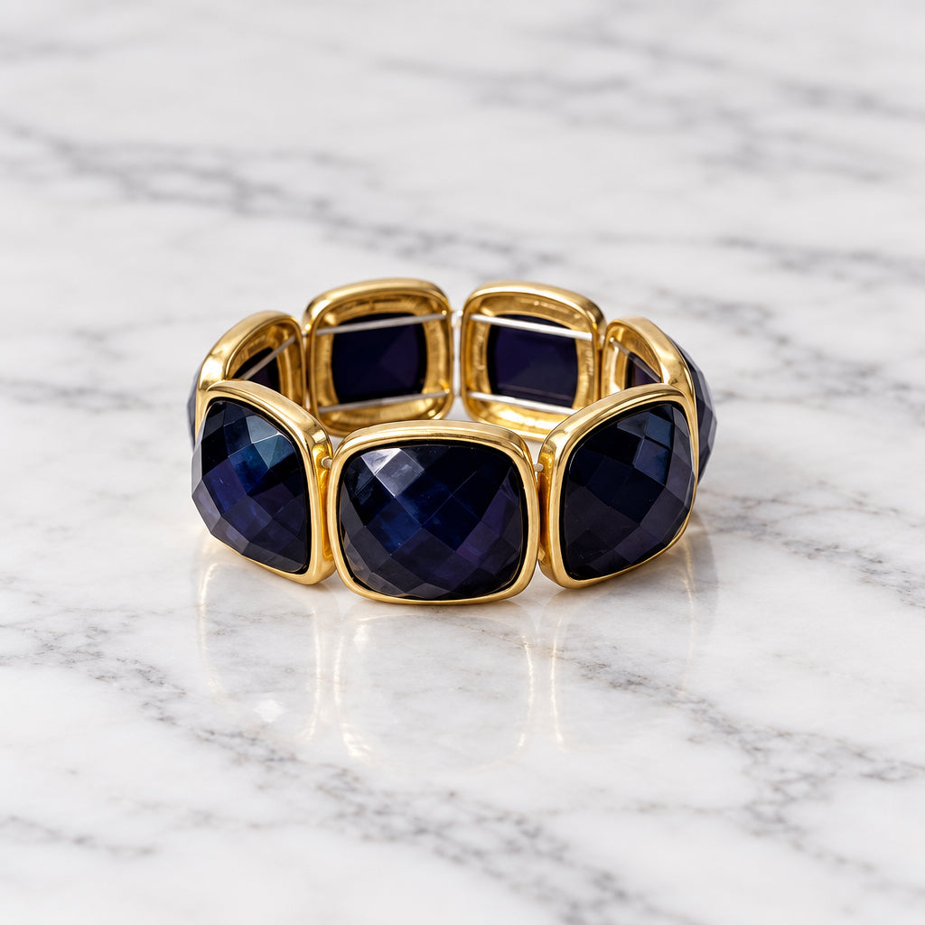 BOLD FACED STONE STRETCH BRACELET