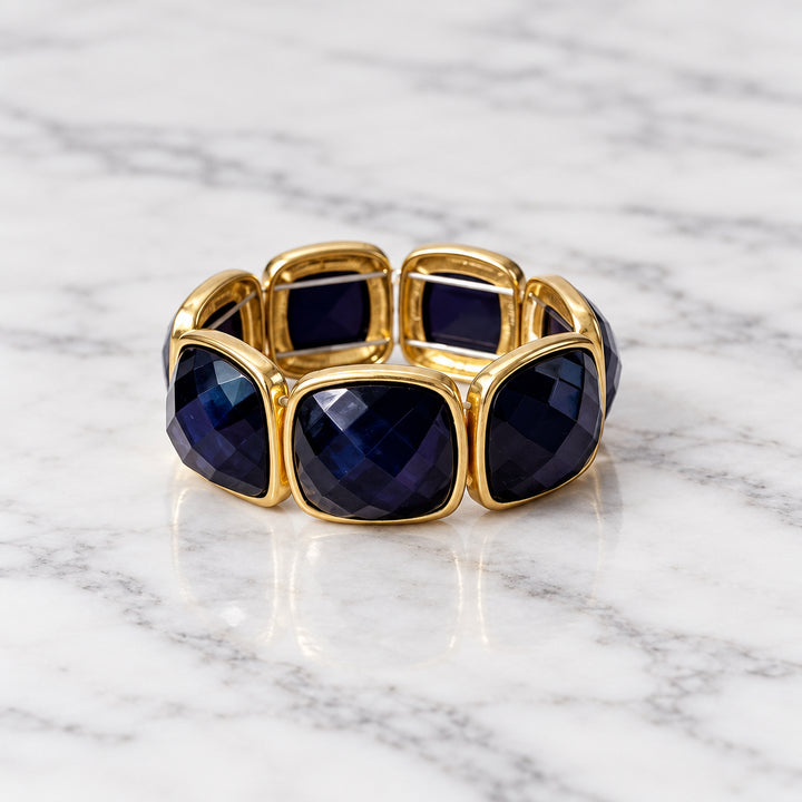 BOLD FACED STONE STRETCH BRACELET