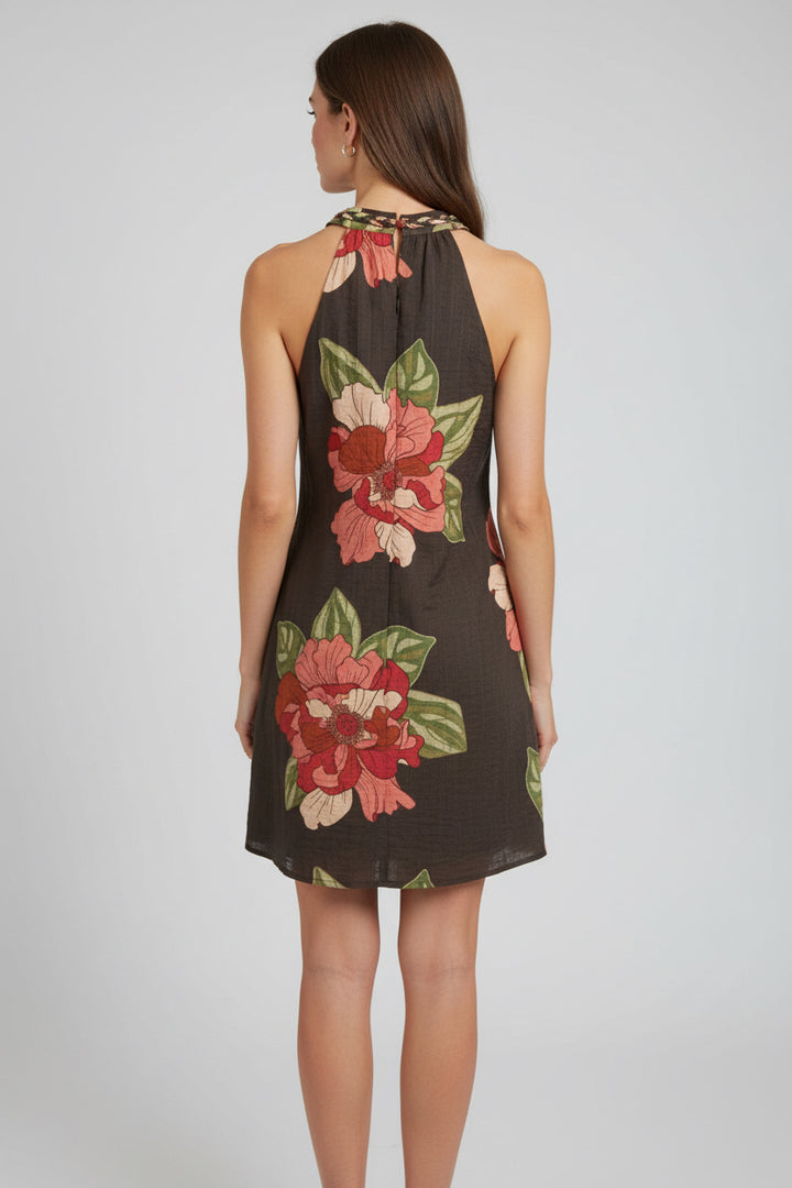 SLEEVELESS FLORAL FLOWY DRESS
