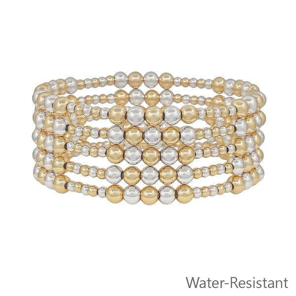 5MM+3MM SET OF 5 STRETCH BRACELETS
