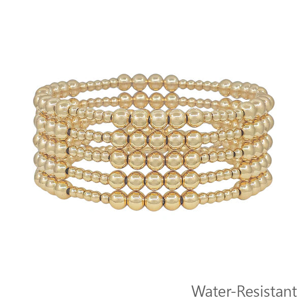 5MM+3MM SET OF 5 STRETCH BRACELETS