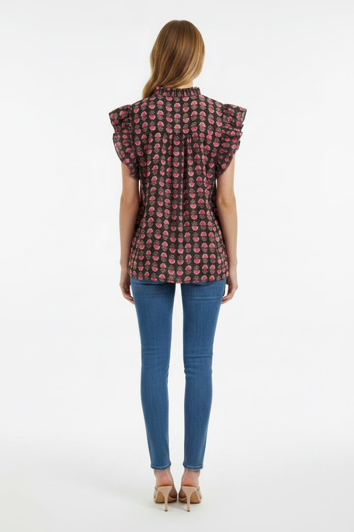 FLUTTER SLEEVE BUTTON TOP