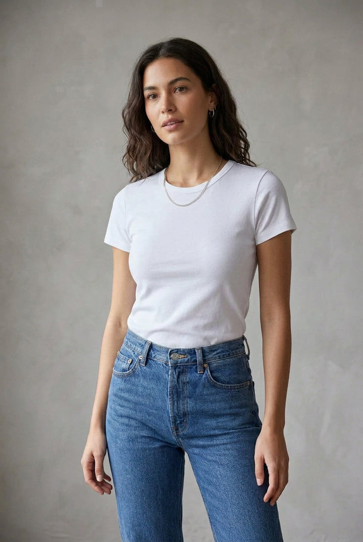 LYOCELL COTTON BASIC SHORT SLEEVE TEE