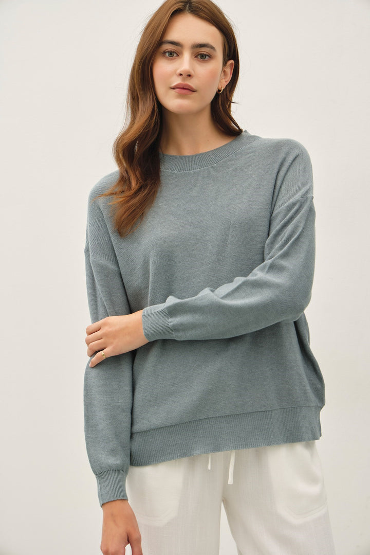 Slightly Oversized Drop Shoulder Sweater Top