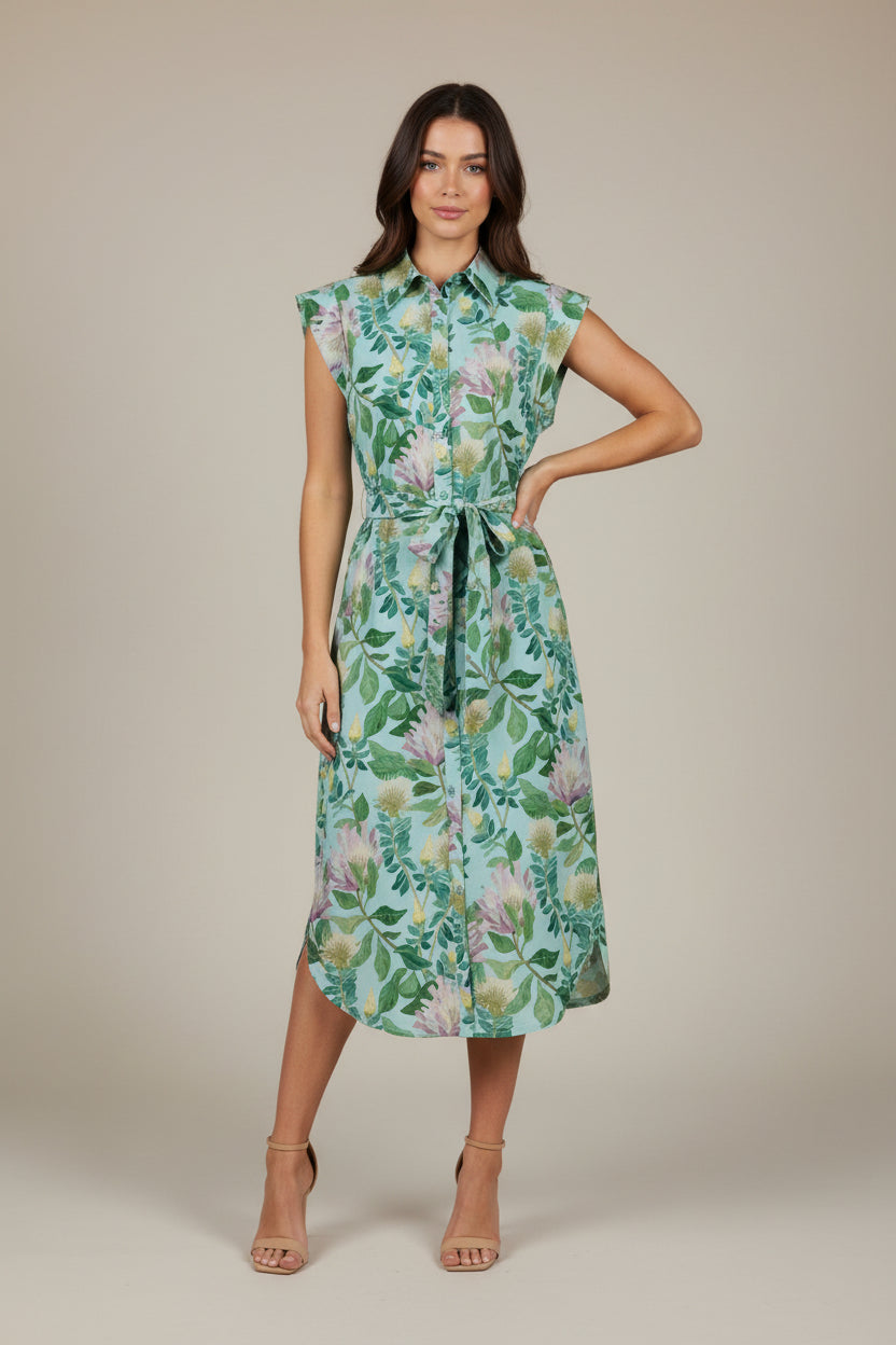 ROUND HEM MIDI DRESS