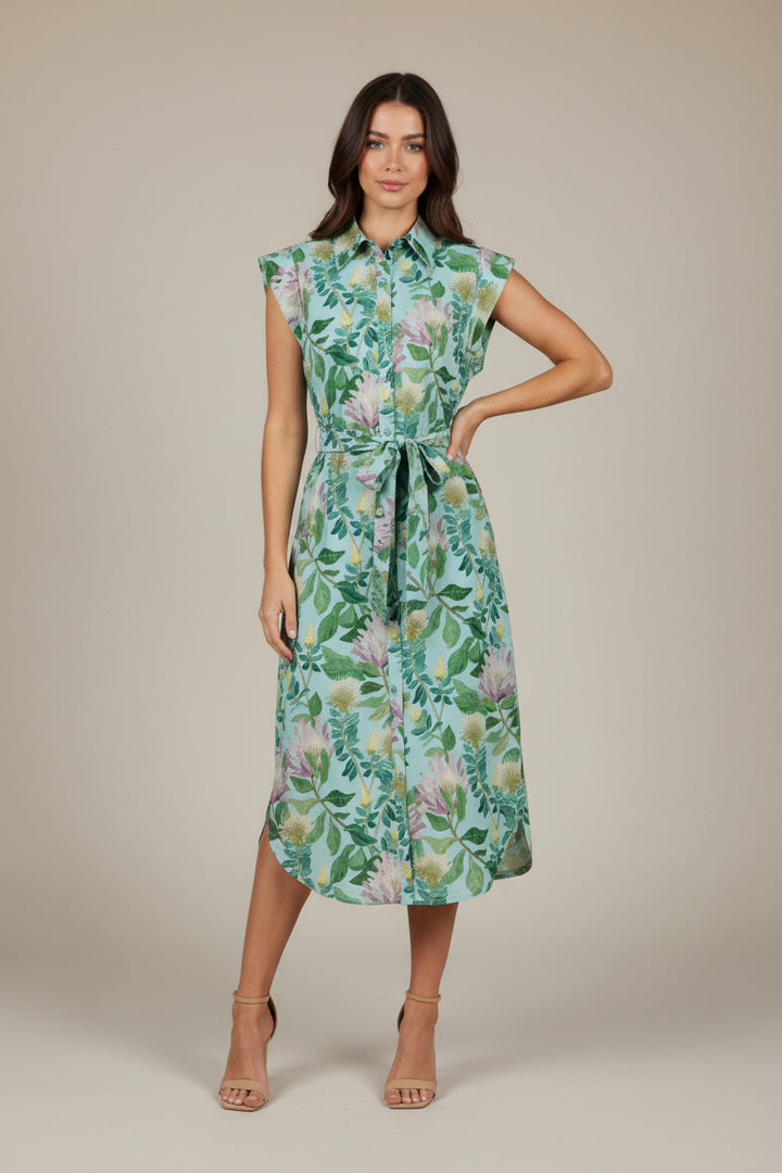 ROUND HEM MIDI DRESS