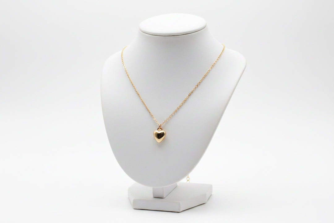 18K GOLD FILLED HEART PENDANT NECKLACE 16"+2"