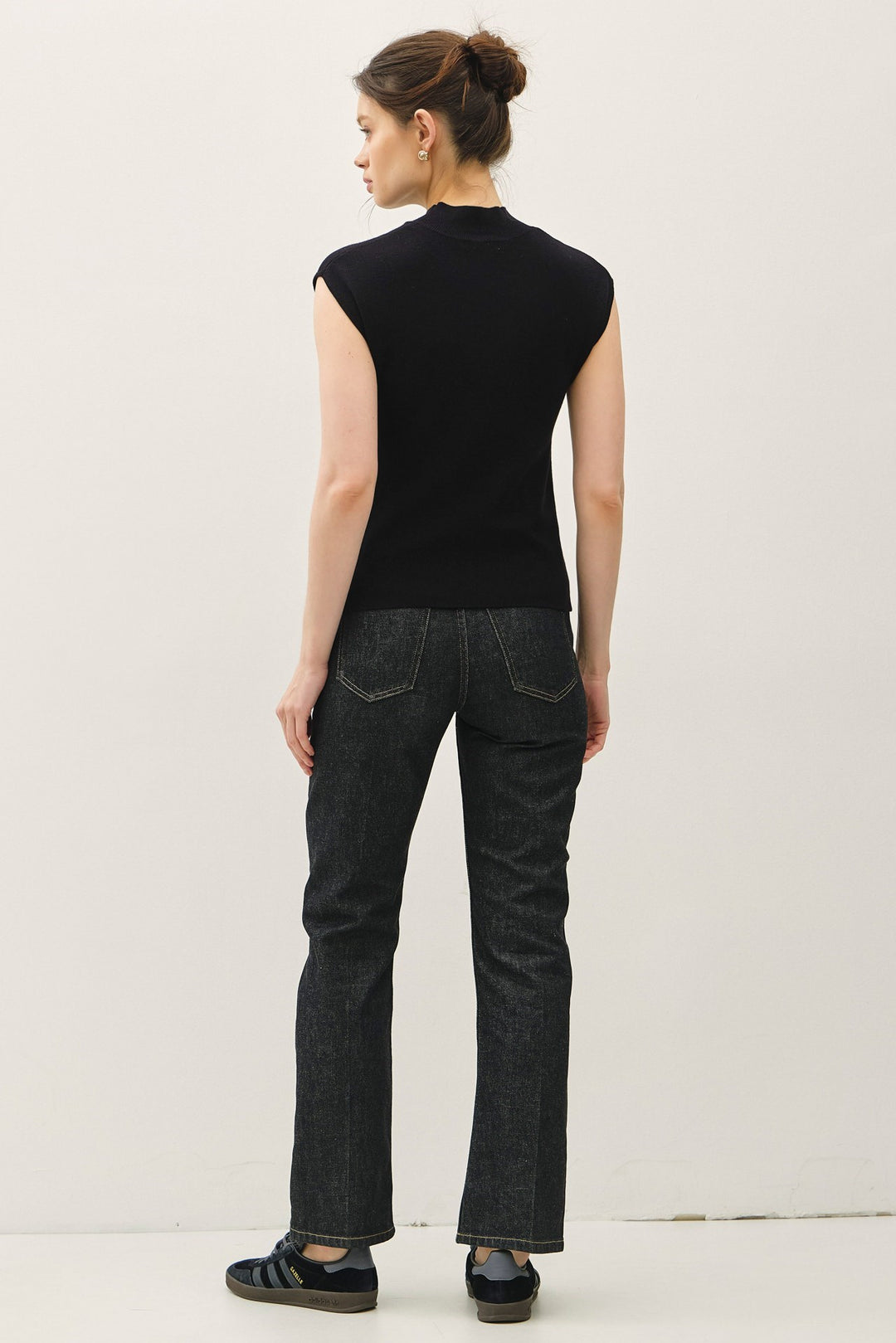 Cap Sleeve Mockneck Sweater Top