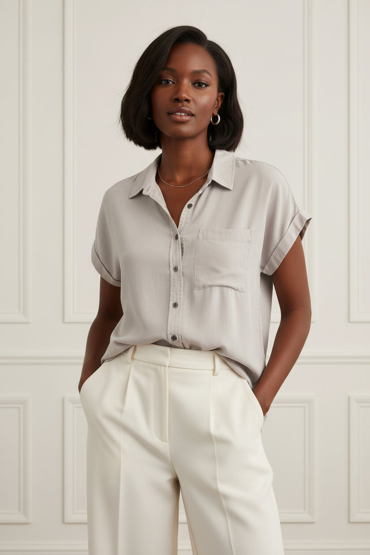 THIS CLASSIC, SHORT SLEEVED TENCEL