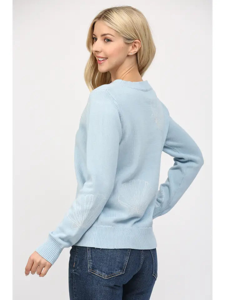 Seashell Crew Neck Sweater