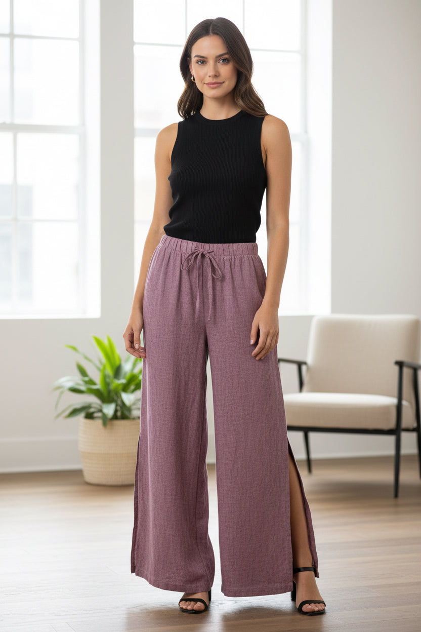 Side Slit Wide Leg