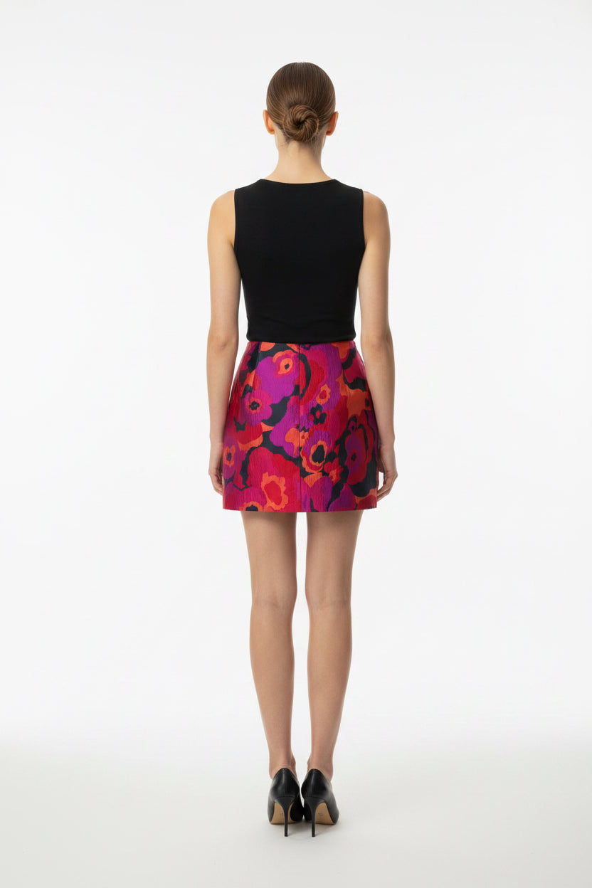 SIDE SLIT DETAIL JACQUARD MINI SKORT