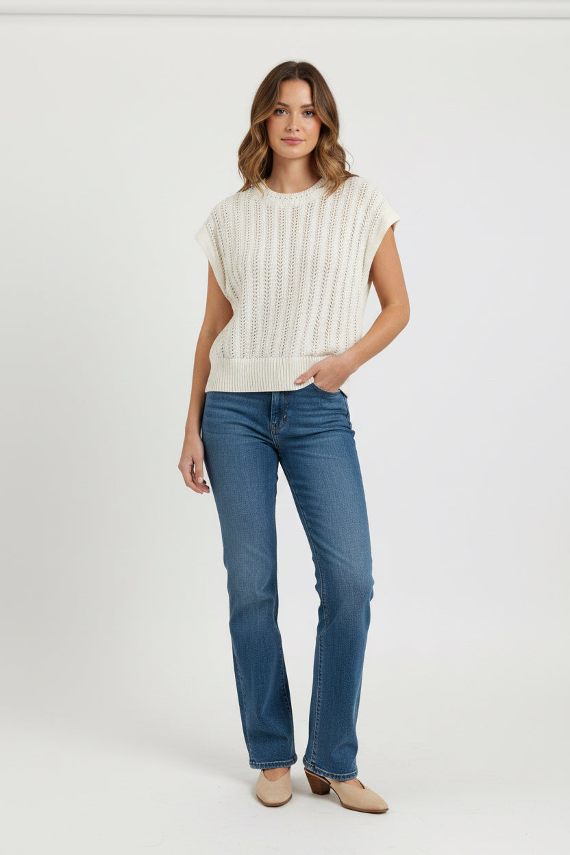 NOVELTY STITCH WEDGE SWEATER