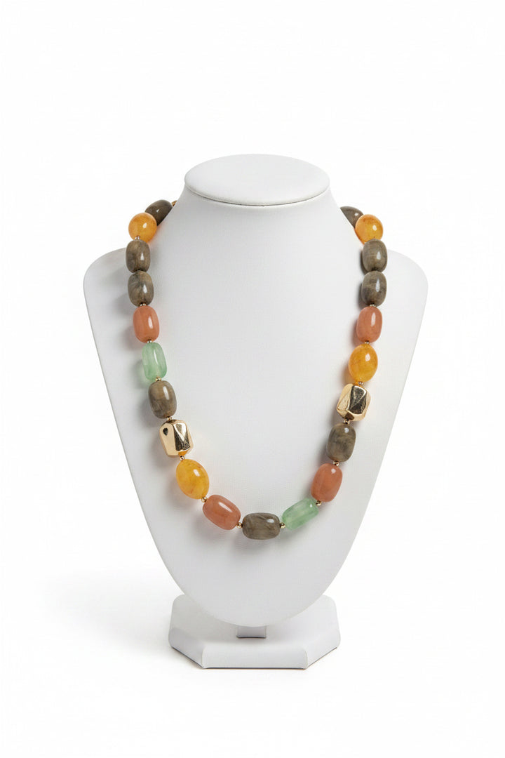 OVAL STONE MULTICOLORED NECKLACE
