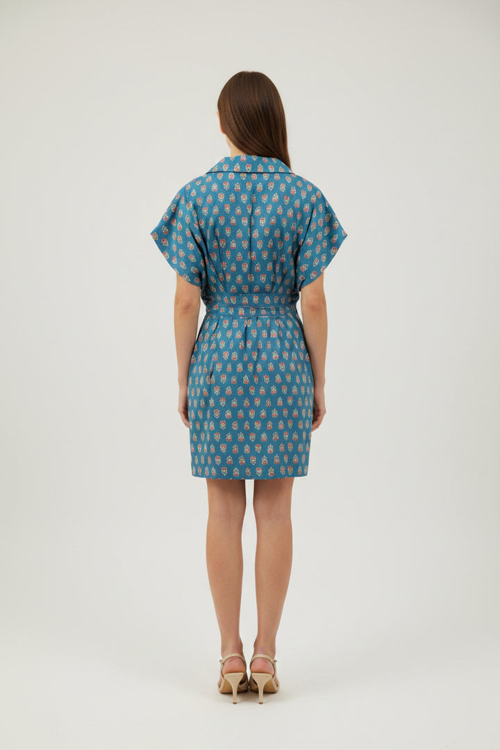 FLOWER PATTERN SHORT DRESS