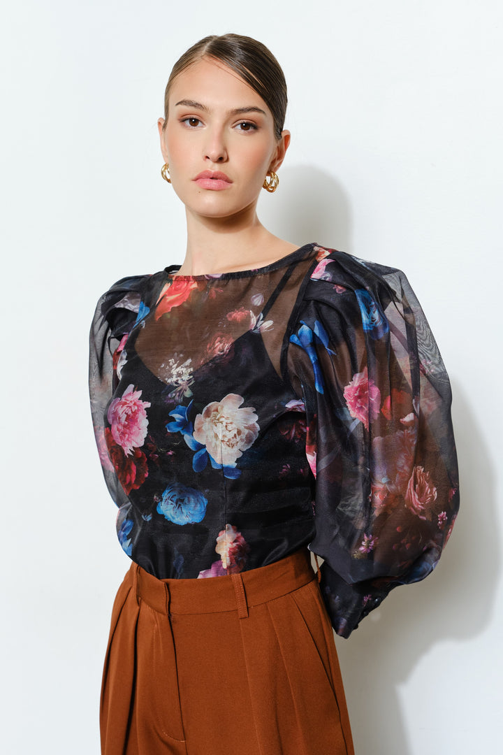 Mesh Floral Top
