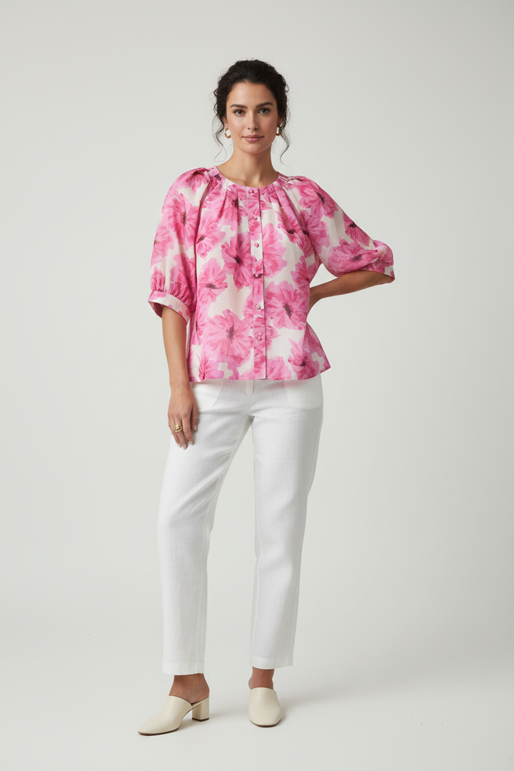 PLEATED BUTTONS TOP