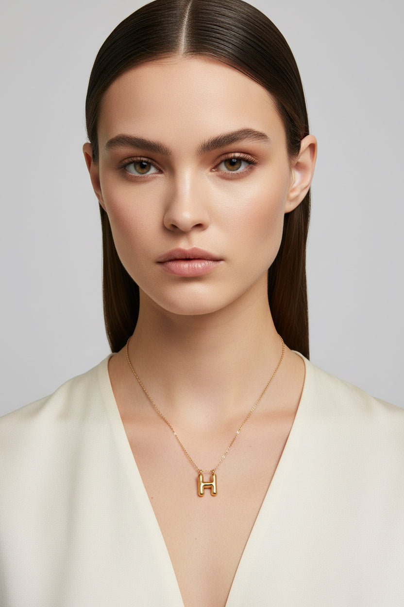 Bubble Initial Necklace