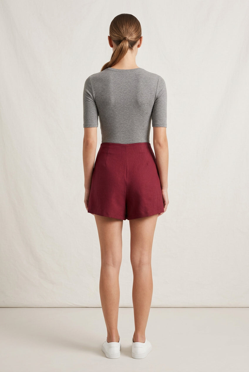 SUEDE A-LINE SKIRT WITH BUTTONS