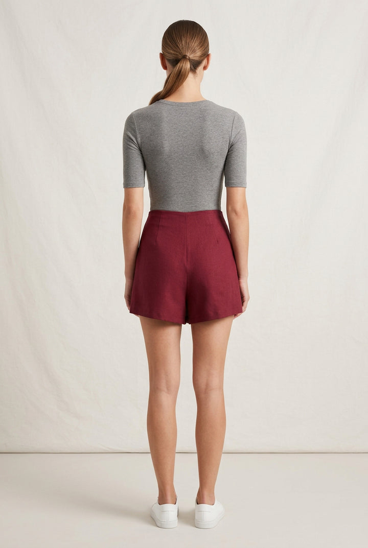 SUEDE A-LINE SKIRT WITH BUTTONS