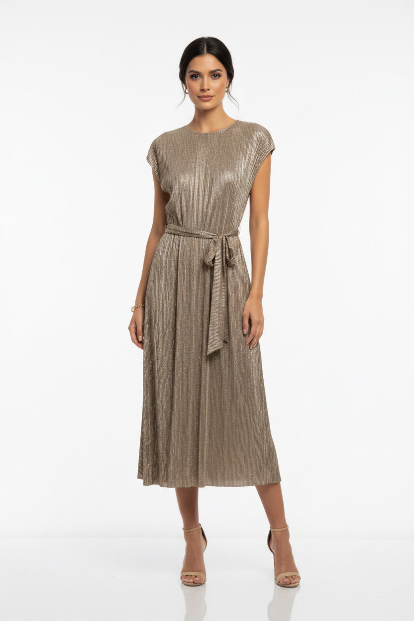HOLIDAY KNIT SHORT SLEEVE MIDI DRESS