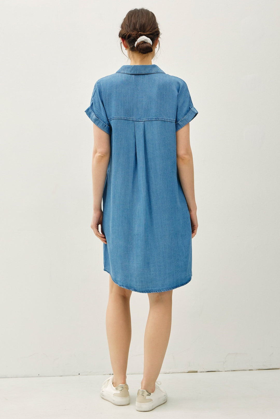 Denim Wash Button Down Tencel Dress