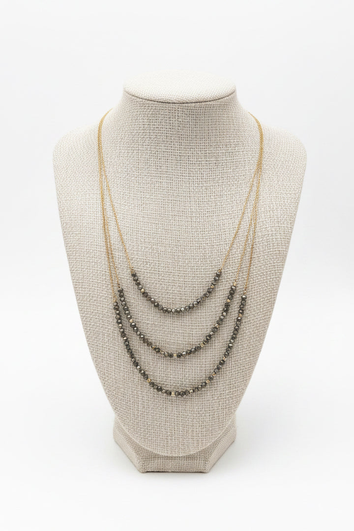 Blue/Gray Layered Beaded Necklace