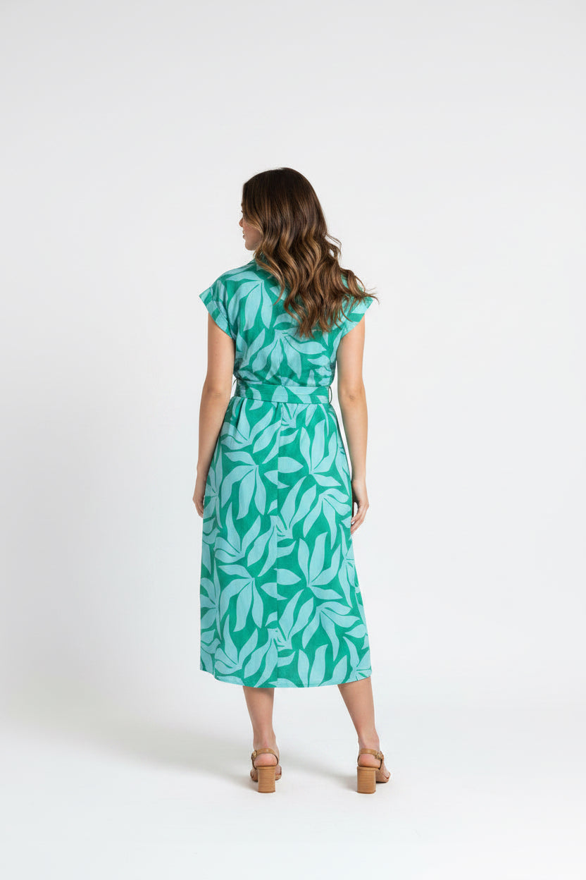 BUTTON DOWN DRESS WITH BELT
